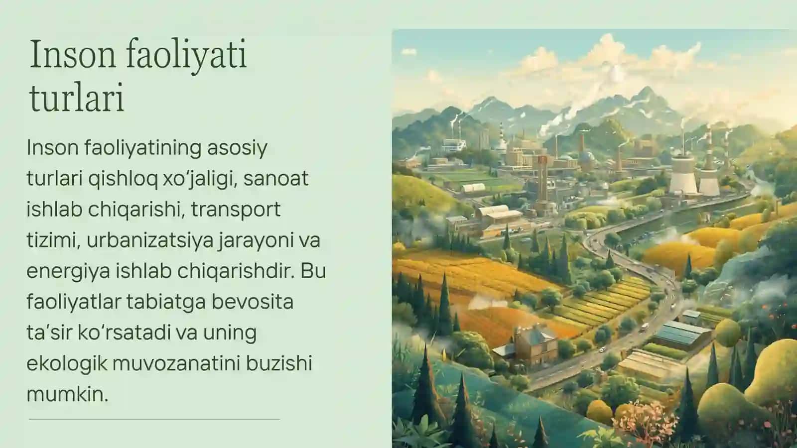 Inson faoliyatining tabiatga ta'siri va tabiatning javob reaksiyasi 3
