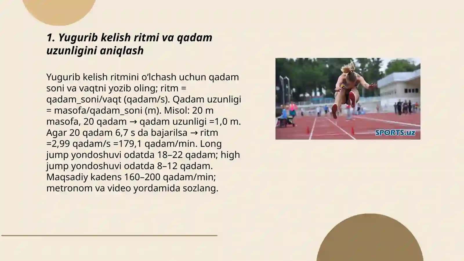 Yugurib kelib uzunlikka va balandlikka sakrash 3