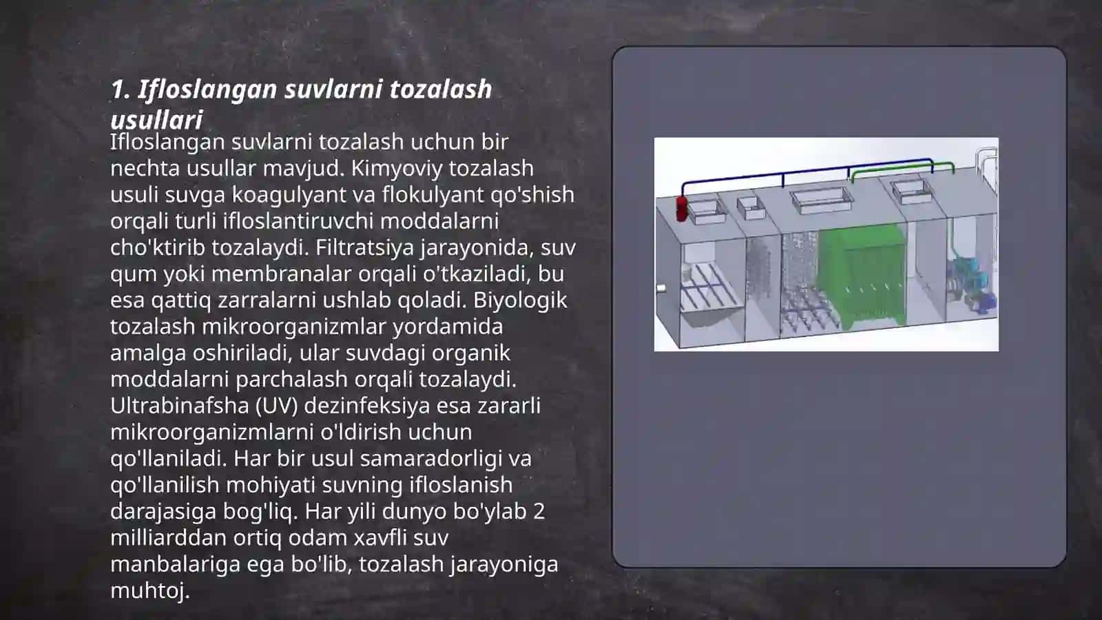 Ifloslangan suvlarni tozalash texnalogiyalari va uskunalar 3