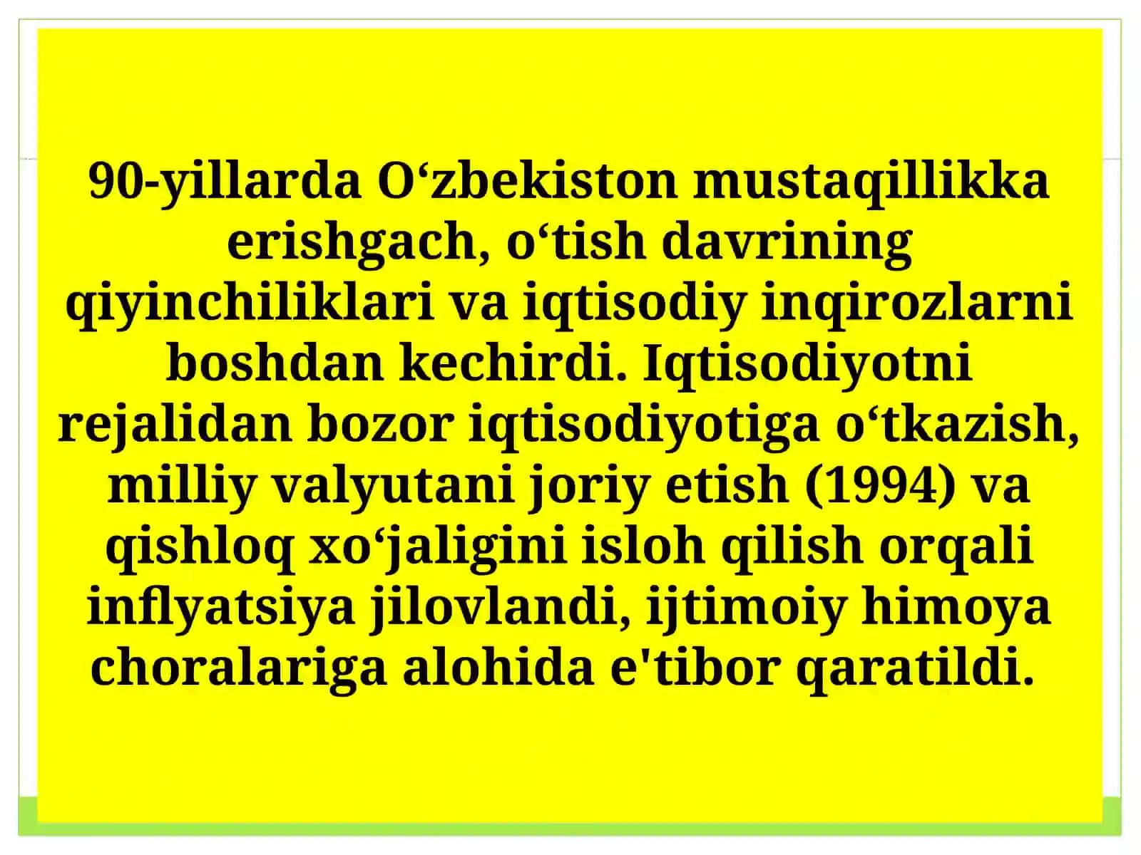 90-yillarda O’zbekistonning ijtimoiy-iqtisodiy hayoti 3