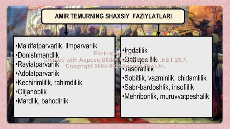 Amir Temur va temuriylar davri siyosiy ta’limotlar tarixi 3