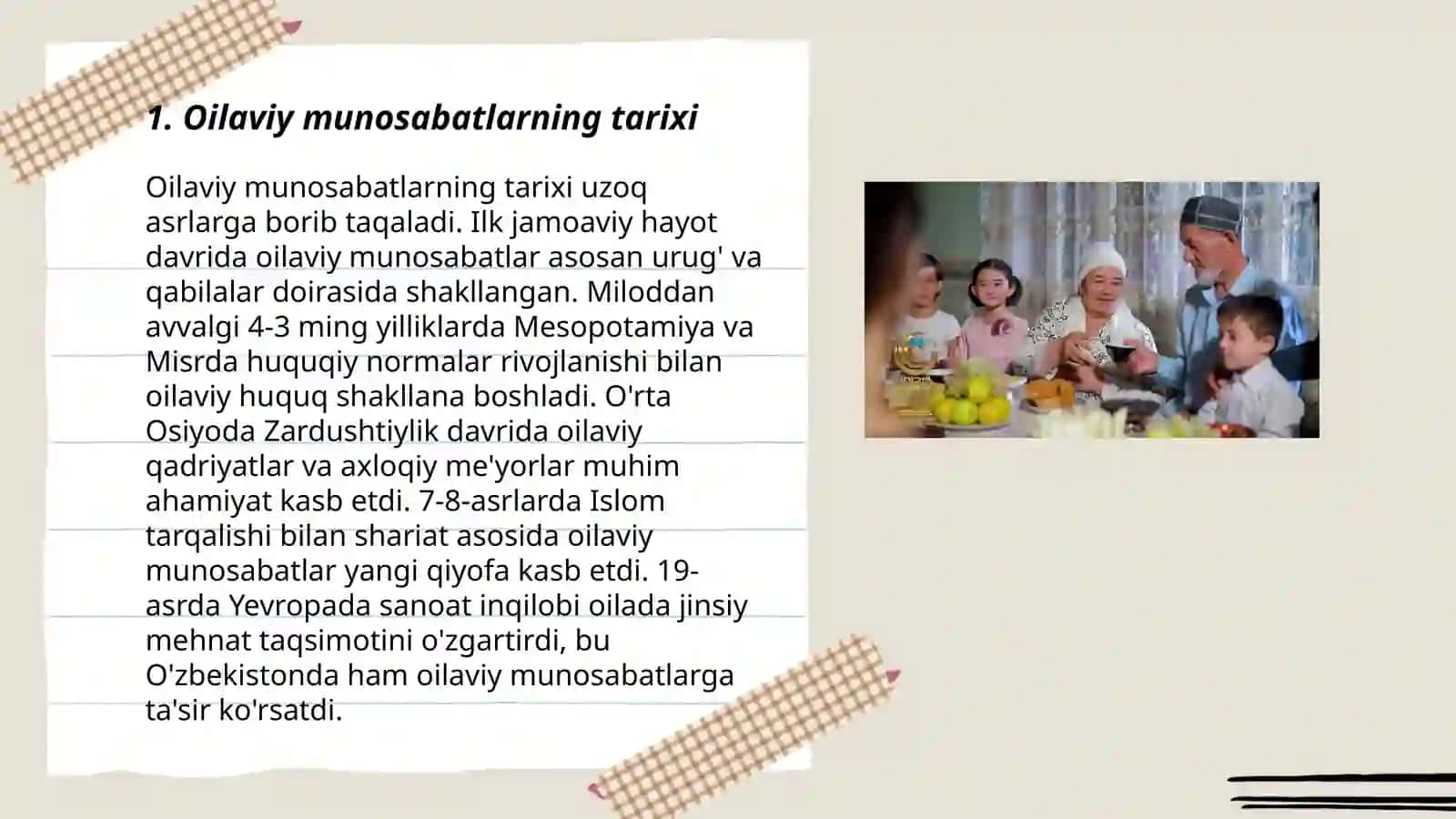 Oilaviy munosabatlarning ildizlari va attraktsiya 3