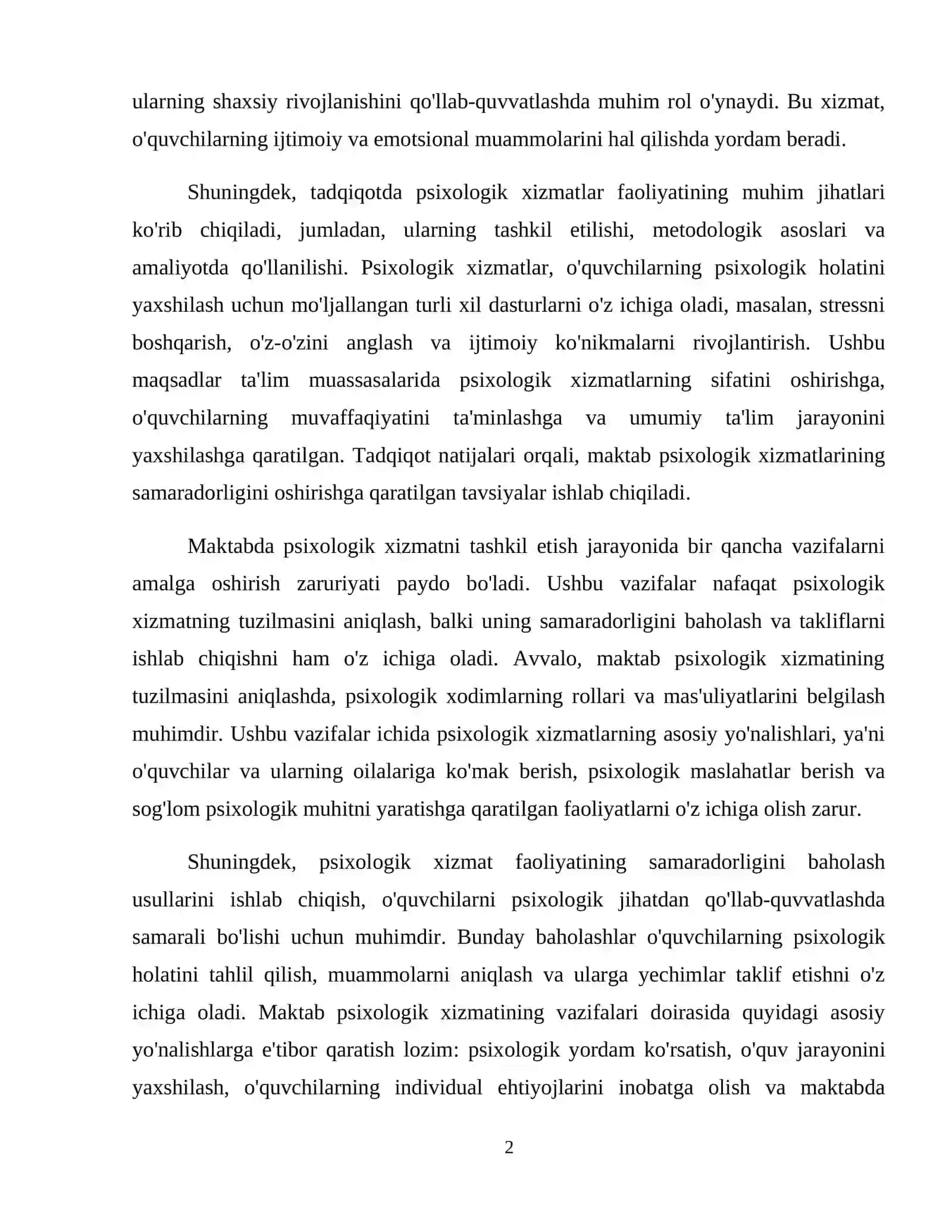 Maktabda psixologik xizmat tuzilmasi, tarkibi va faoliyatini tashkil etish 3