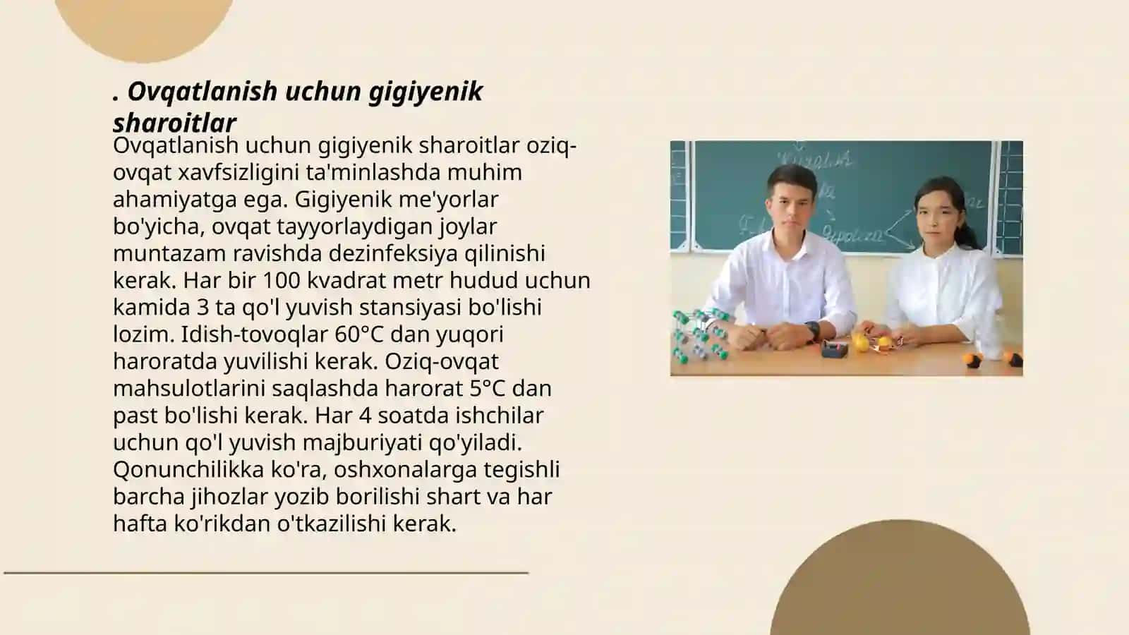 MAKTAB BOLALARINING OVQATLANISHIGA QOʻYILADIGAN GIGIYENIK TALABALAR 3
