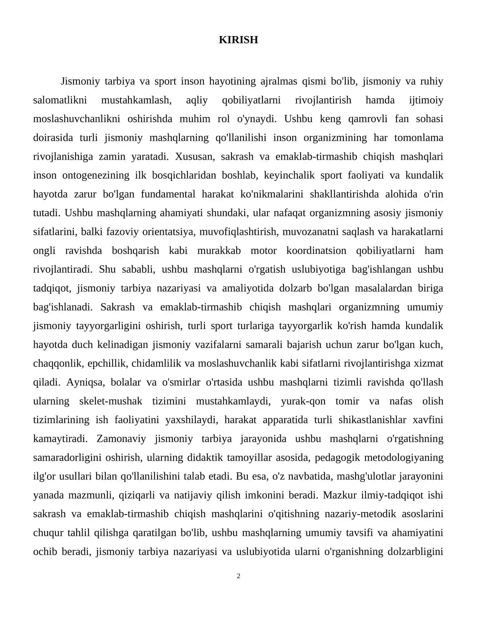 sakrash va emaklash tirmashib chiqish mashqlarini o'rgatish uslubi 3