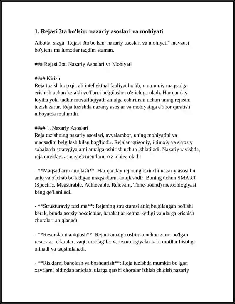 Reja 3ta: Nazariy Asoslari va Mohiyati 3