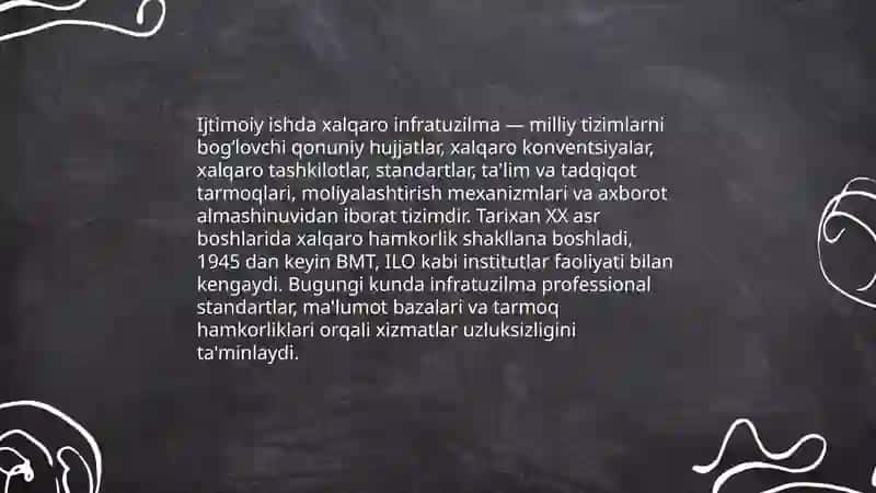Ijtimoiy ishda xalqaro infrakturasi 3