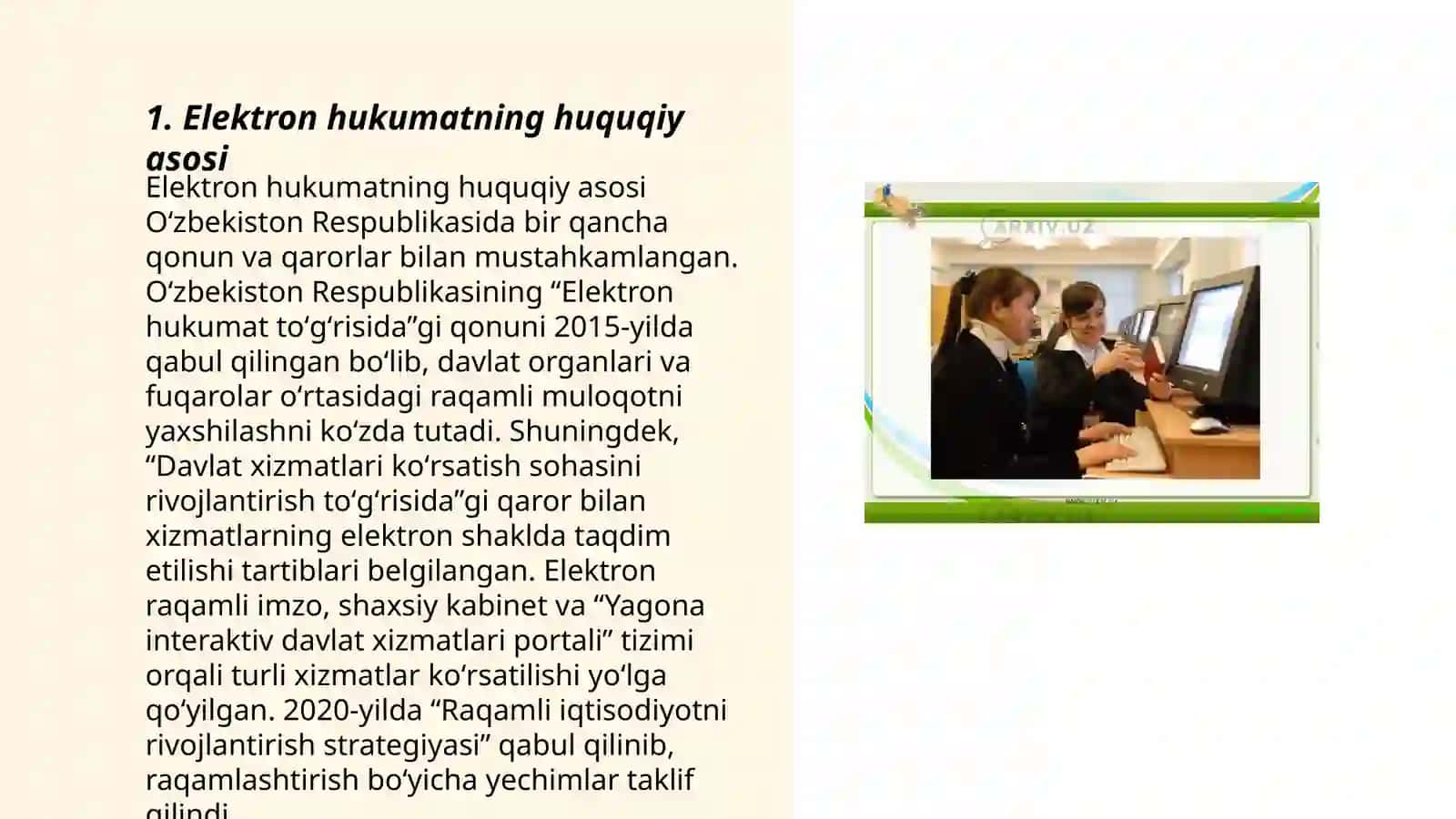 Elektron hukumatning huquqiy asosi 3