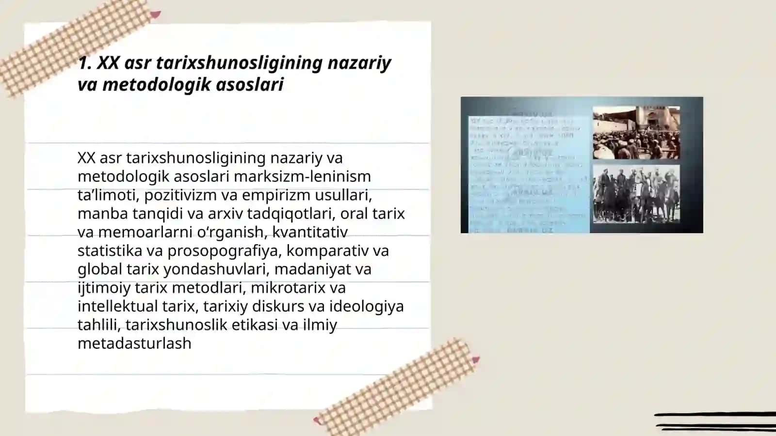 XX asr tarixshunosligining nazariy va metodologik asoslari 3