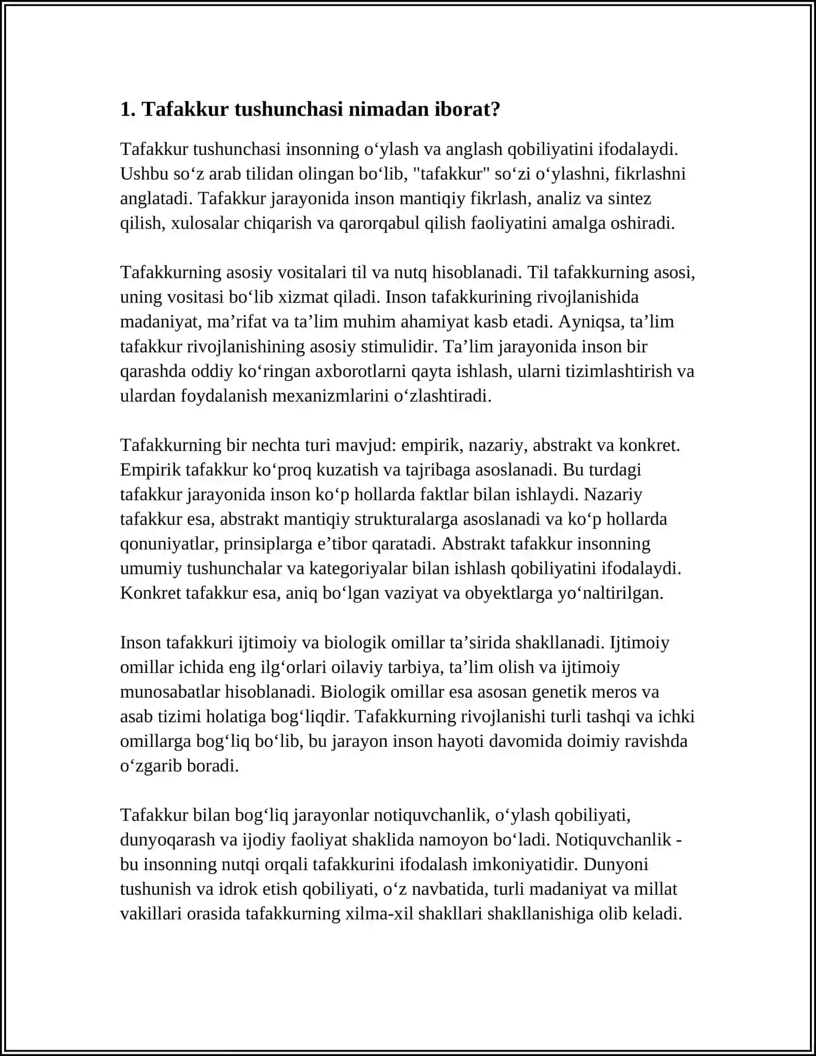 TAFAKKUR JUMALIDAGI TAQRIZLAR TAHLILI 3