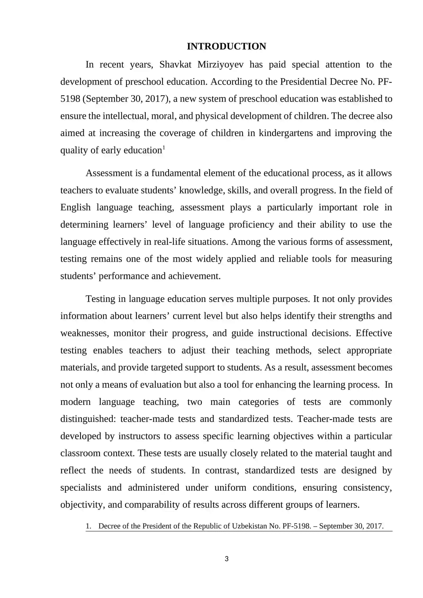 TEACHER-MADE AND STANDARDIZED TESTS AS AN ASSESSMENT TOOL 3