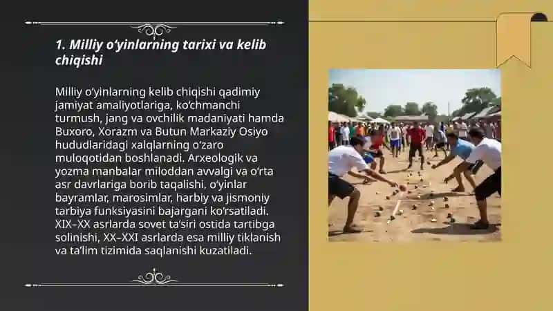 Milliy va harakatli o‘yinlarning ahamiyati, mazmuni va klassifikasiyasi 3