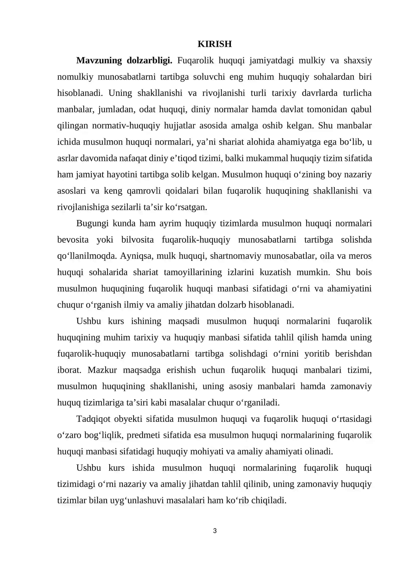 FUQAROLIK HUQUQING MANBASI SIFATIDA MUSULMON HUQUQI NORMALARI. 3