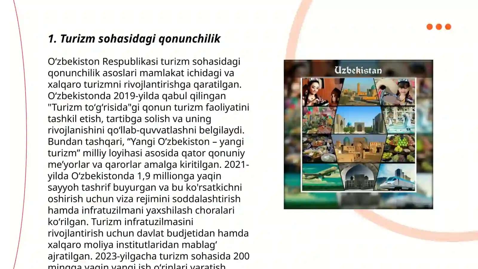 O’zbekiston Respublikasida turizmning huquqiy asoslari 3