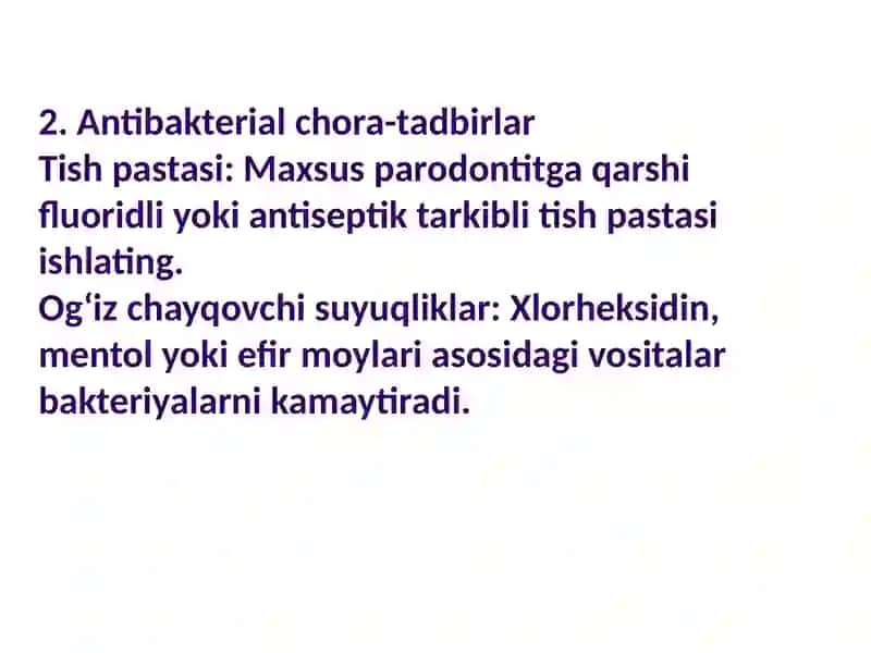 Paradontkasalliklar profilaktikasi va dispanserizatsiyasi 3