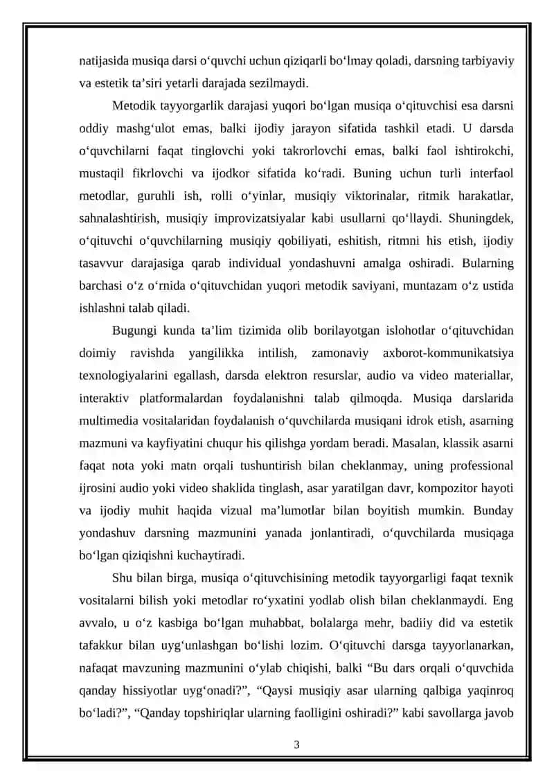 Musiqa O'qituvchilarining metodik tayyorgarlik darajasini oshirish yo'llari 3