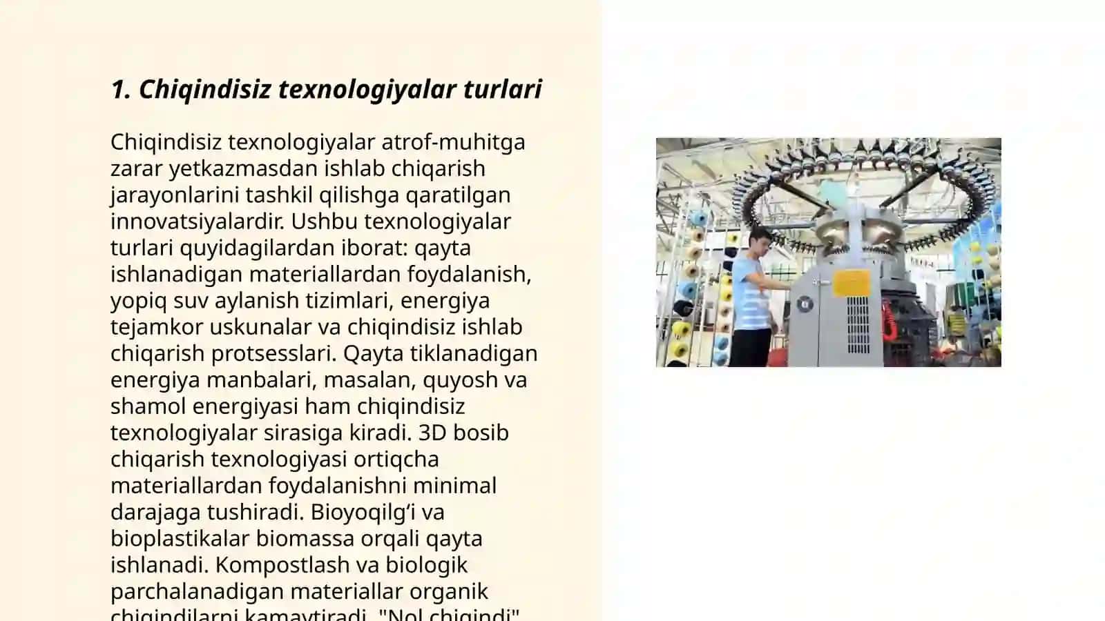 Chiqindisiz va chiqindili texnologiya 3