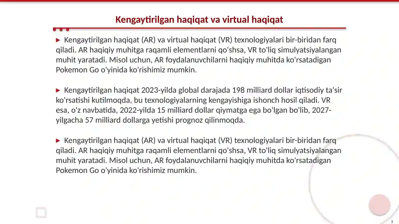 Kengaytirilgan va virtual borliqda SI integratsiyasi 3