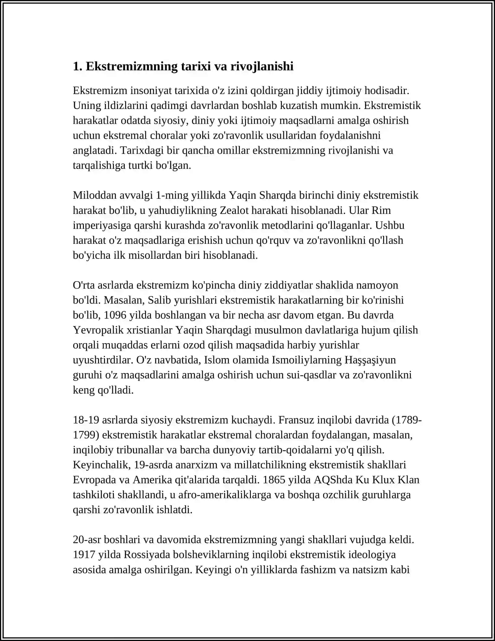 EKSTREMIZMNING KO'RINISHLAR VA NAMOYON BO'LISH SHAKLAR 3