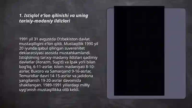 Oʻzbekistonning oʻziga xos istiqlol va taraqqiyot yoʻli 3