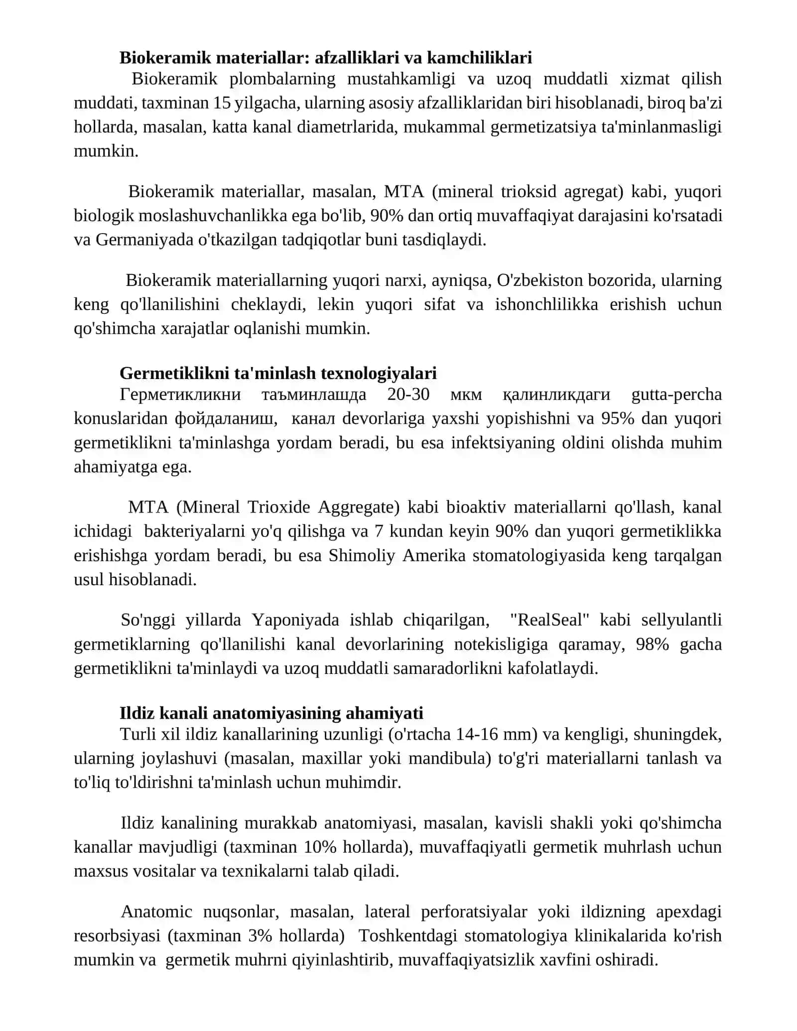 Ildiz kanallarni doimiy plombalashda qoʻllaniladigan vositalar 3