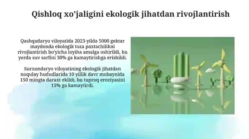 Yashil iqtisodiyotga investitdiyalar va ekalogik lohihalar samaradorligi 3