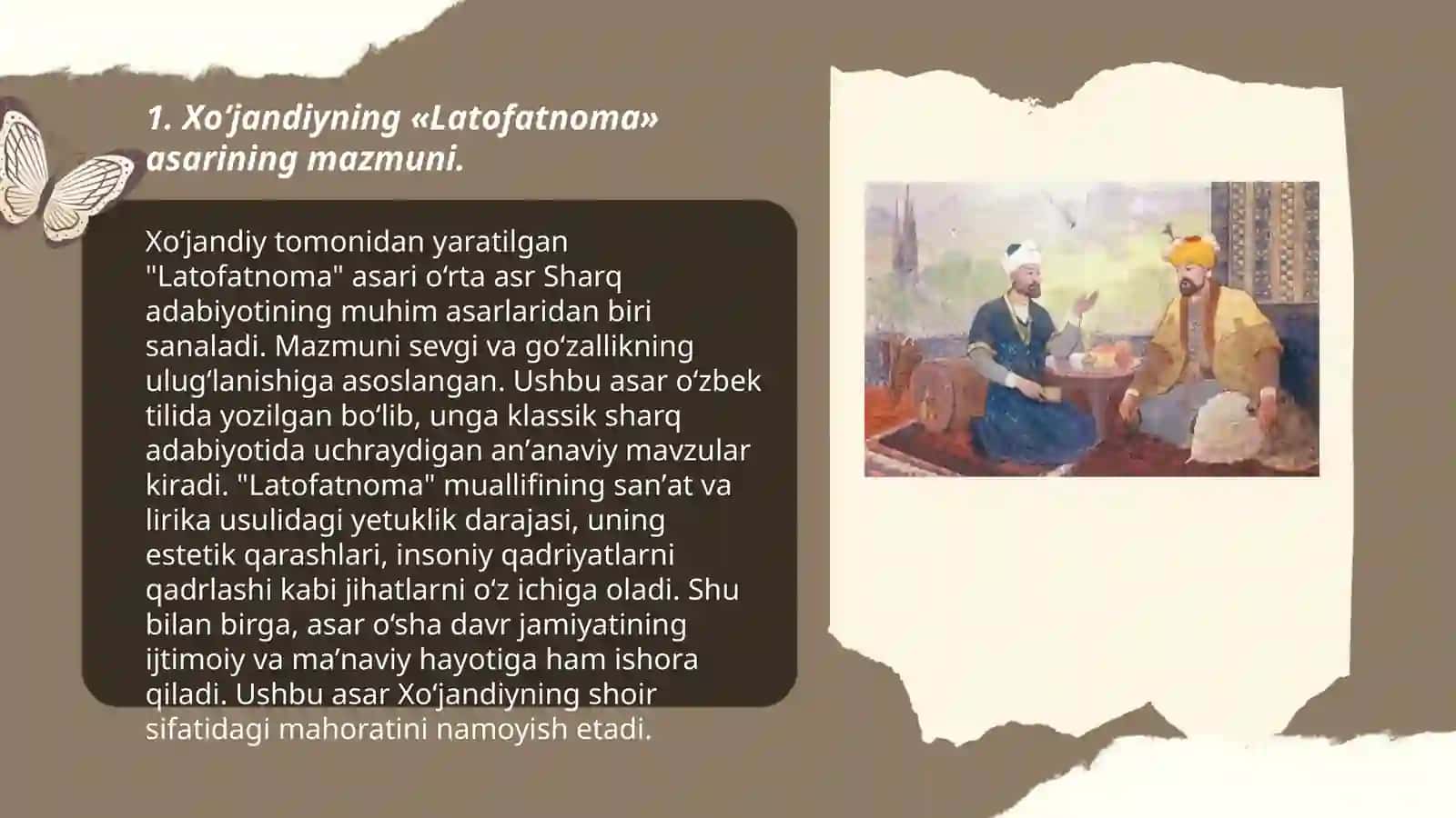 «Latofatnoma», «Xusrav va Shirin», «Navroʼznoma», «Navodir un-nihoya» (Cheksiz nodirliklar) 3