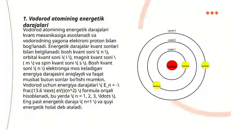 Vodorod atomi uchun Borning elementar nazariyasi 3