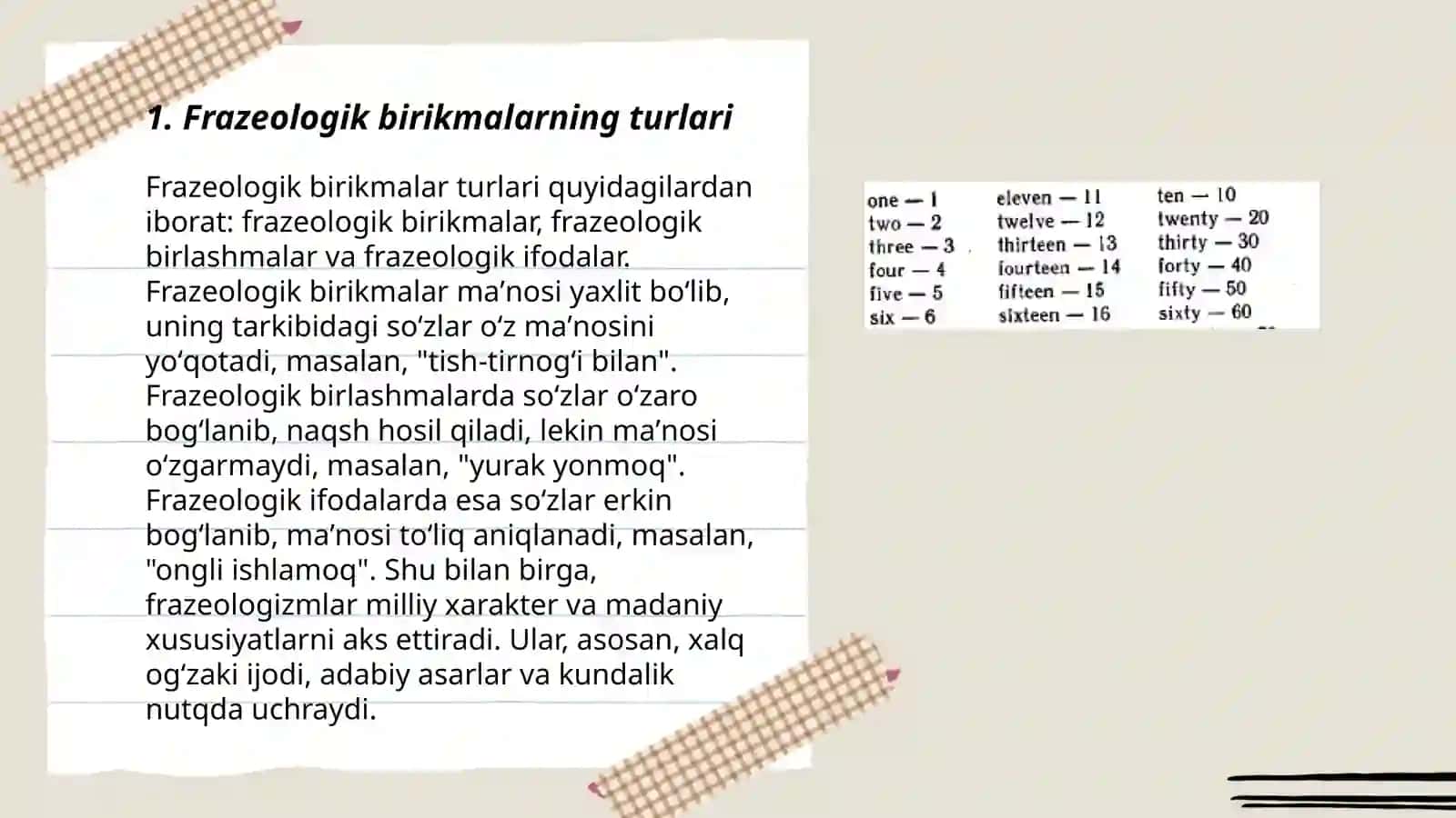 O'zbek tili frazeologiyasi.Oʻzbek tili leksikografiyasi 3