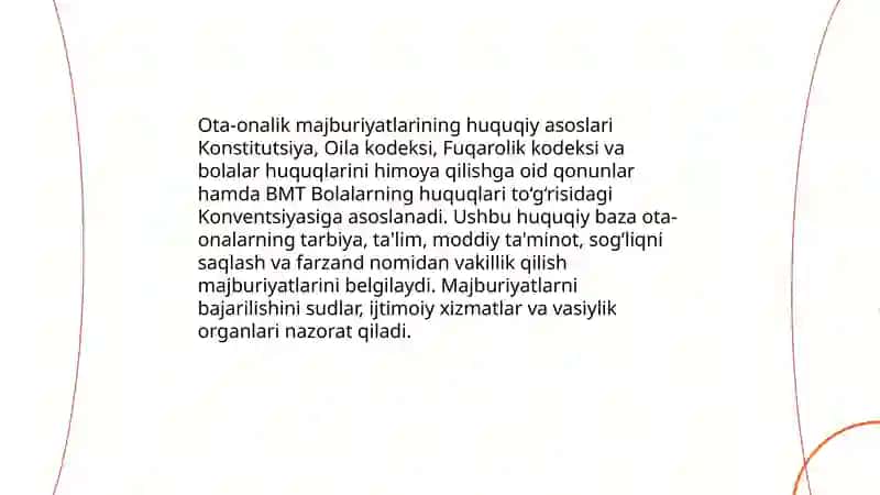 Ota-onalik majburiyatlarining huquqiy asoslari 3