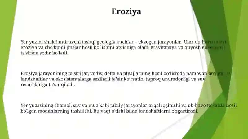 Ekzogen jarayonlar 3