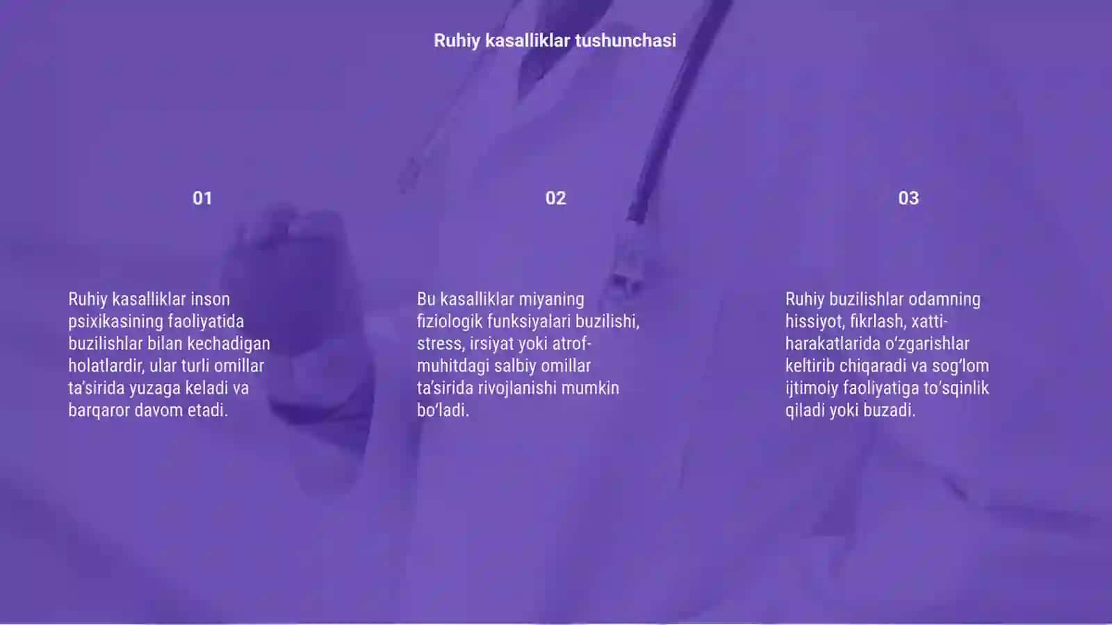 Ruhiy kasalliklar tarixi umumiy tarifi va fiziologik asoslari 3