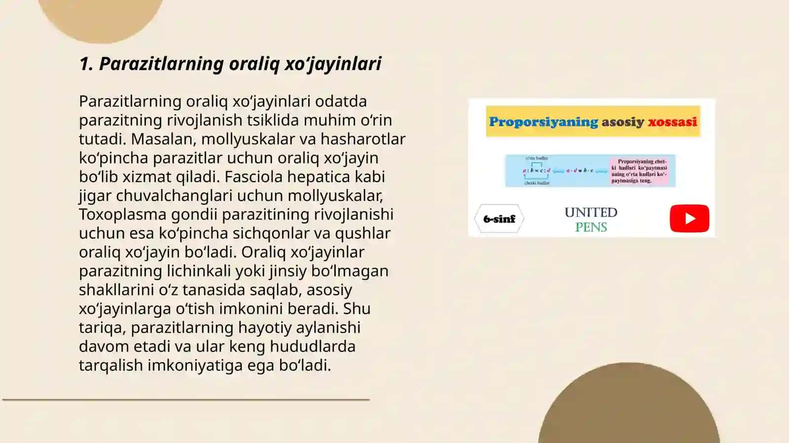 Parazitlarning oraliq, qo‘shimcha, rezervuar va asosiy xo‘jayinlari 3