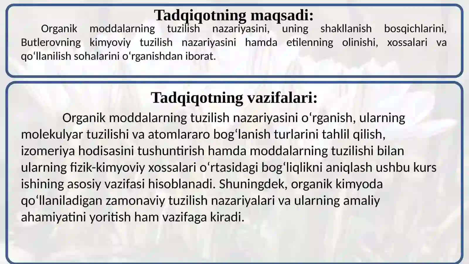 Organik moddalarning tuzilish nazariyasi 3