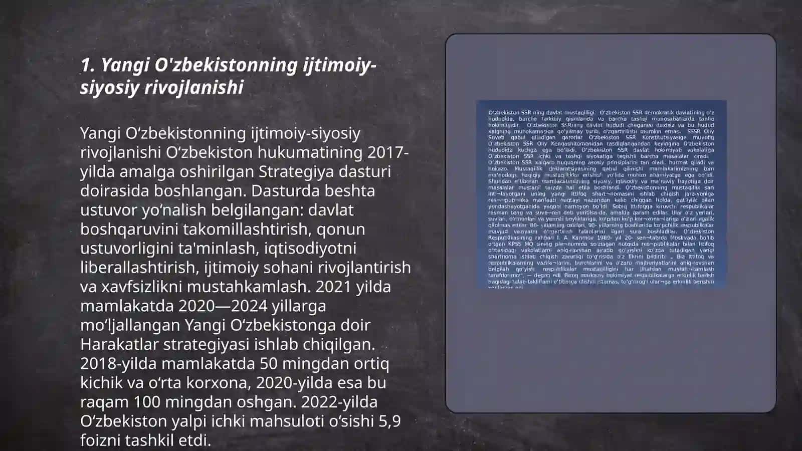 Yangi O'zbekistonning ijtimoiy-siyosiy rivojlanishi 3