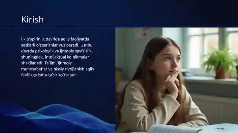 RIVOJLANISH PSIXOLOGIYASI FANIDAN TAYYORLAGAN TAQDIMOTI 3
