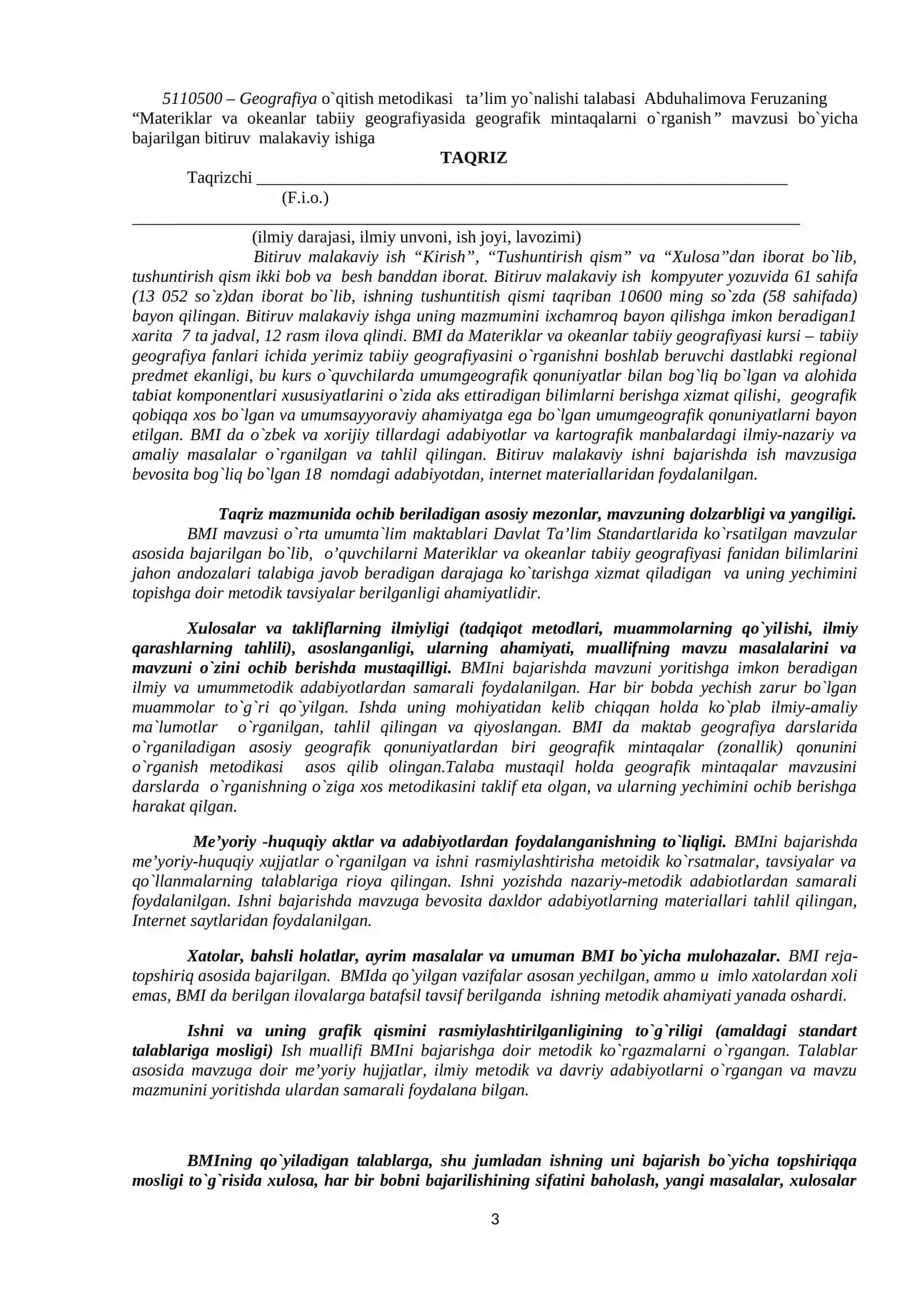Materiklar va okeanlar tabiiy geografiyasida geografik mintaqalarni o`rganish 3