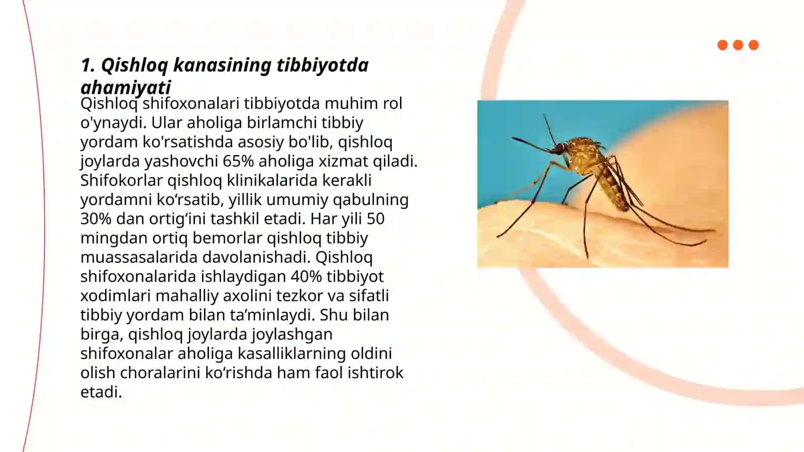 Tibbiyot ahamiyatiga ega bòlgan òrgimchaksimonlar:qishloq kanasi qichima,it va tayga kanalari.Tibbiyotda ahamiyatga ega bòlgan hashoratlar:bit,burga,chivinlar,pashshalar,iskab toparlar.Zaharli hayvonlar 3