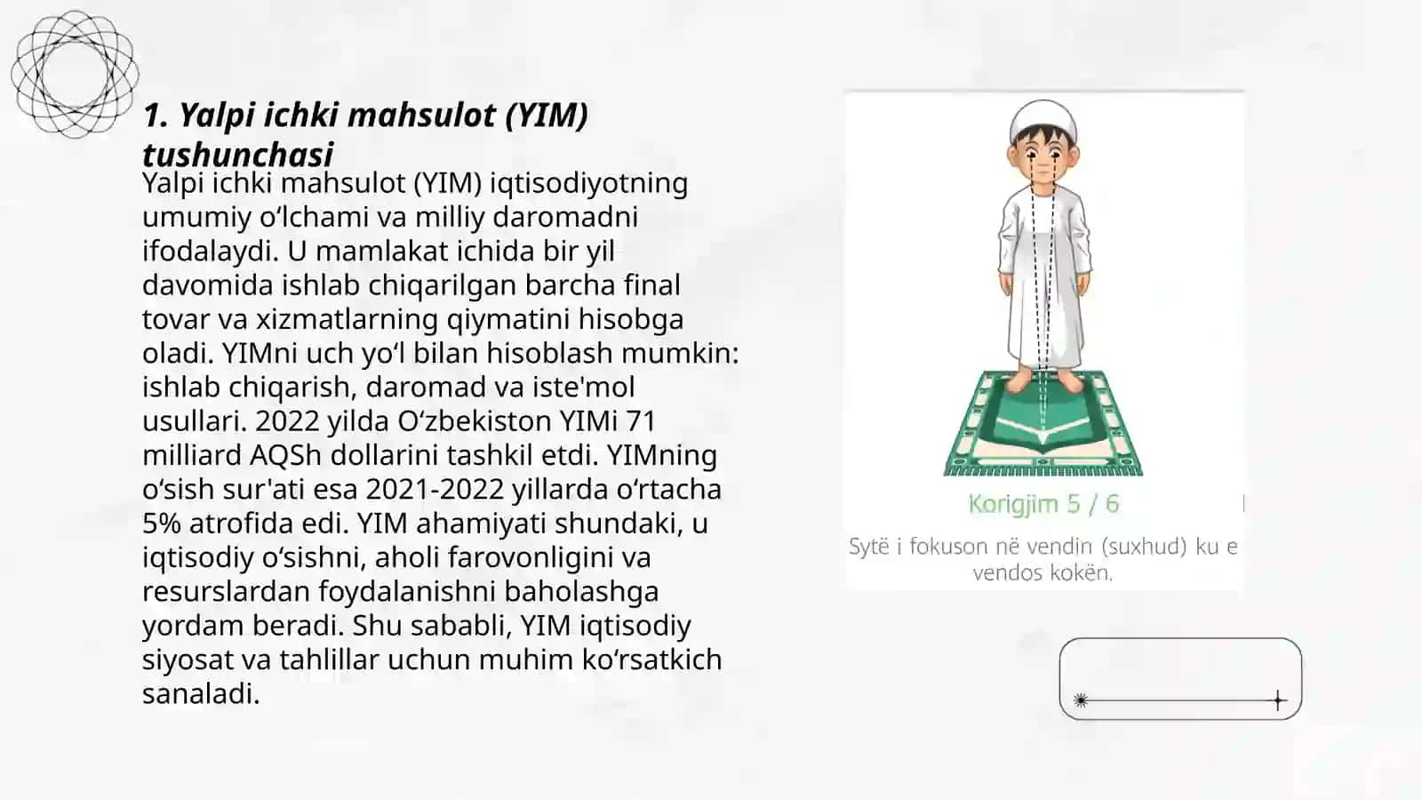 Yalpi ichki mahsulot-milliy hisoblar tizimining markaziy koʻrsatkichi 3