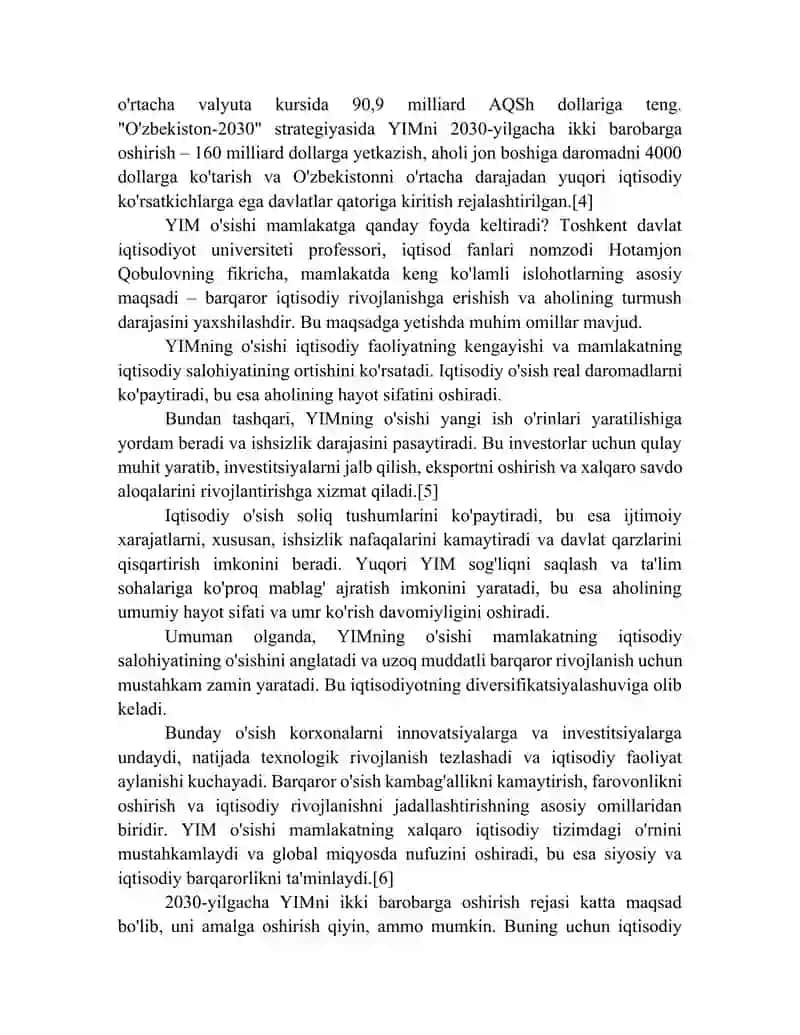 YALPI ICHKI MAHSULOT O'SISHI VA INFLATSIYA DARAJASINING MAKROIQTISODIY BARQARORLIKKA TA'SIRI 3