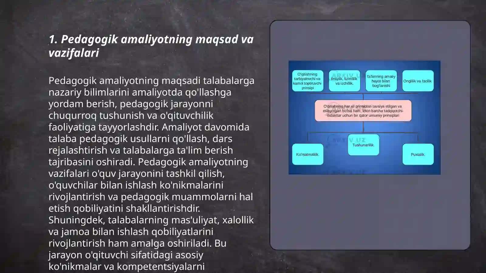 Mutaxasislik fanlaridan o'quv va malakaviy pedagogik amaliyotni tashkil etish va o'tkazish 3