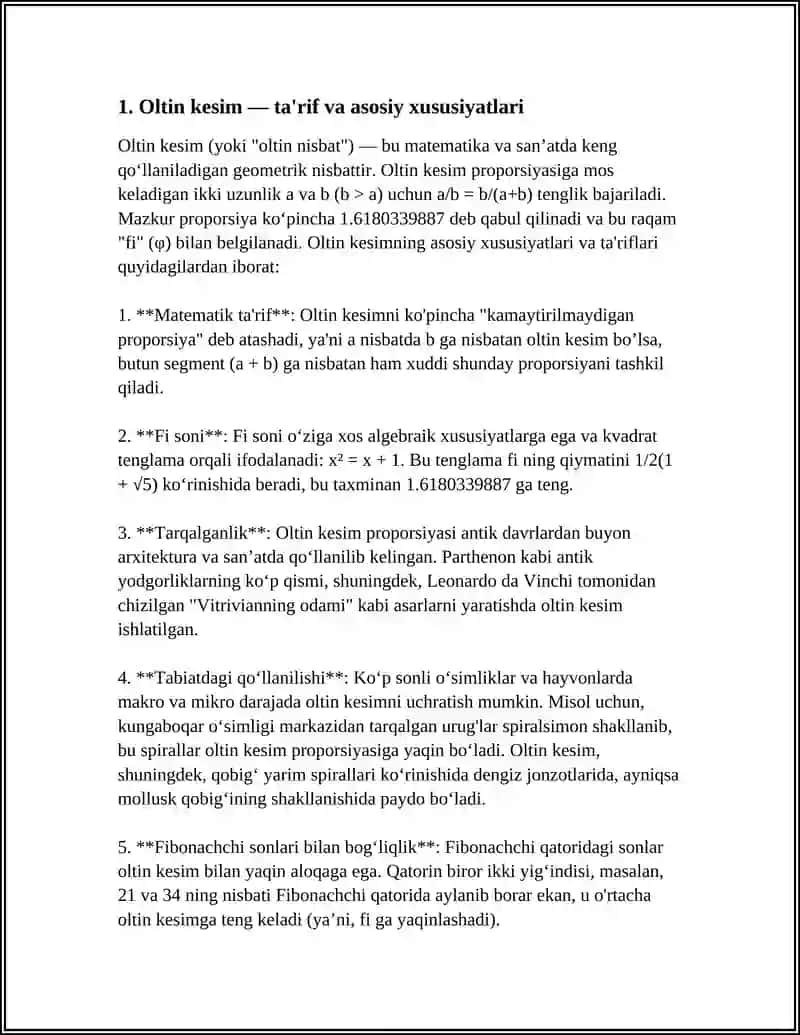 Oltin Kesim va uning Hayotda Qo'llanilishi 3