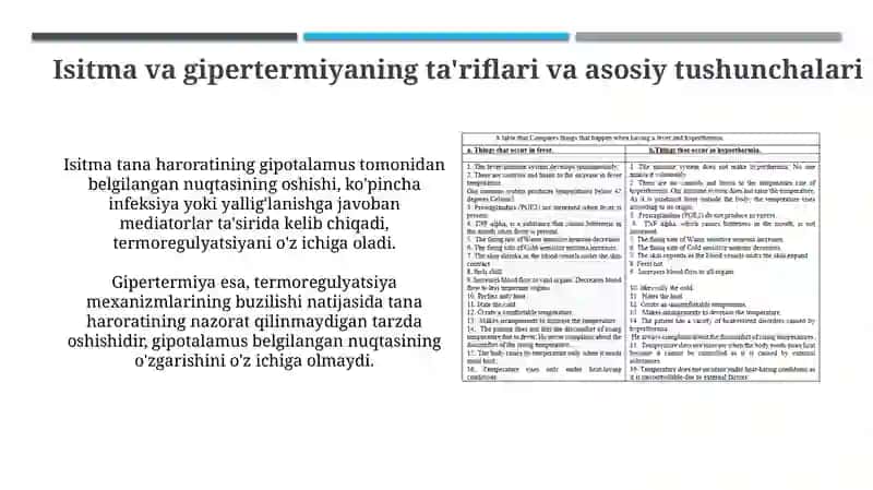 Isitmaning gipertermiyadan farqlovchi xossalari 3