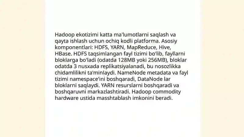 Katta ma'lumotlarni qayta ishlash texnologiyalari 3