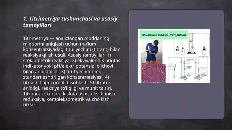 Titrimetriya asoslari reagentlari va reaktsiyalari 3