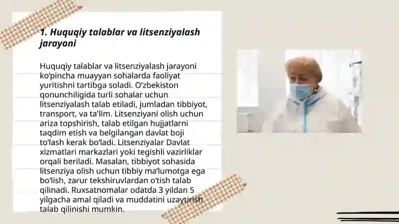 Huquqiy talablar va litsenziyalash jarayoni 3