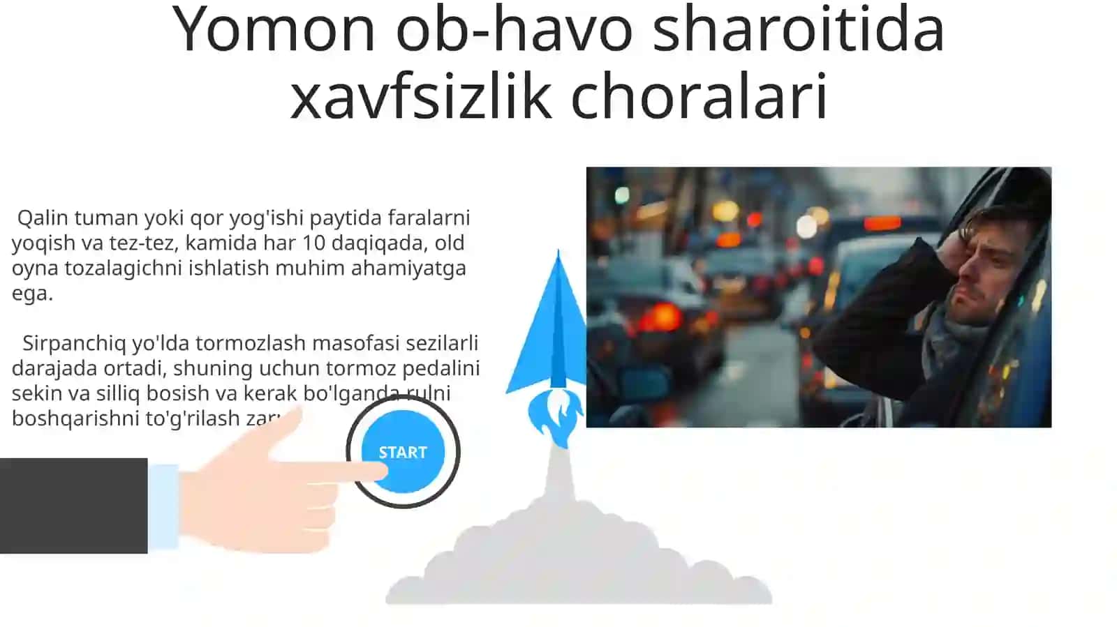 Qiyin sharoitlarda xarakatlanishdahaydovchining harakatlari 3