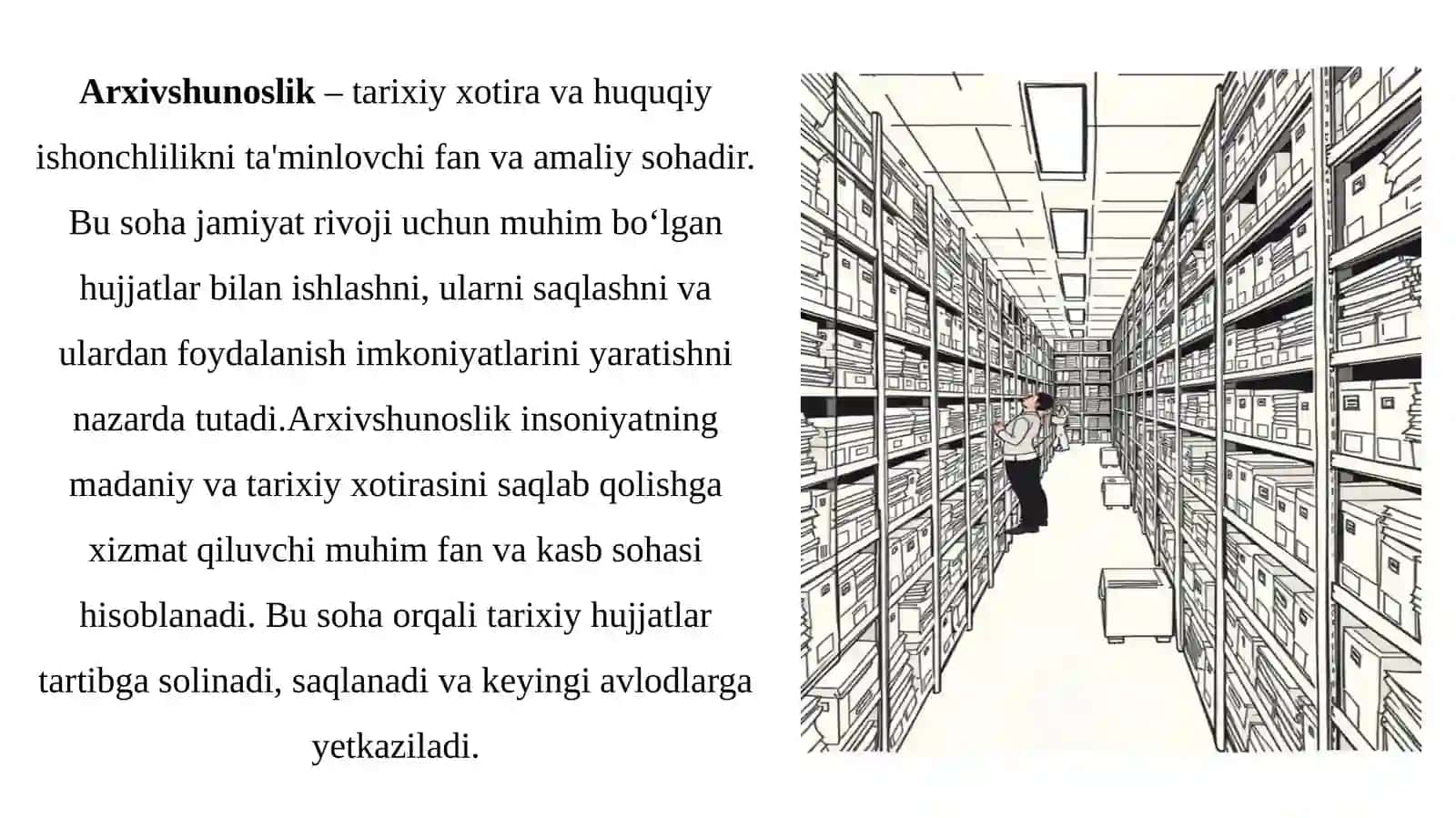 Muzeyshunoslik va Arxivshunoslik fanidan tayyorlagan taqdimot ishi 3