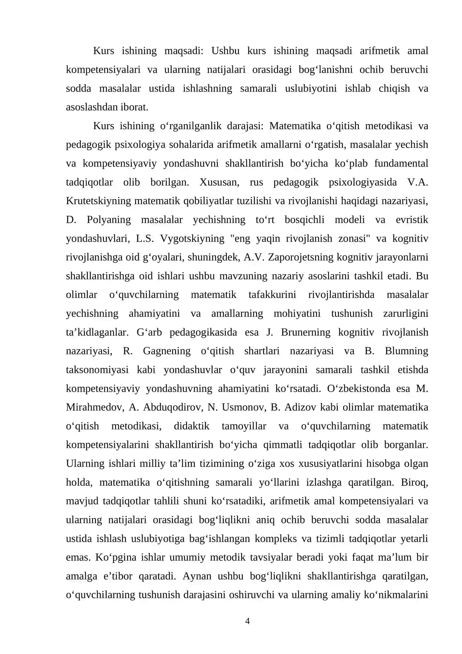 Arfimetik amallar kompetensiyalari va natijalari orasidagi bogʻlanishni ochib beruvchi sodda masalalar ustida ishlash uslubiyoti 3