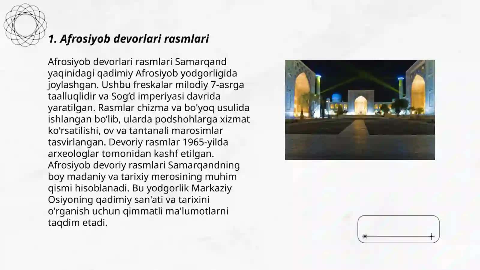 Samarqand shahrining memoriy yodgorlikllari 3